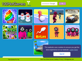 '100hotgames.com' screenshot