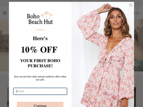 'bohobeachhut.com' screenshot