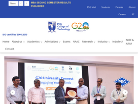 'psgtech.edu' screenshot