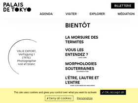 'palaisdetokyo.com' screenshot