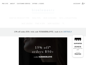 'bioelements.com' screenshot