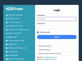'nzbfinder.ws' screenshot