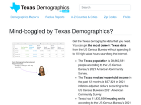 'texas-demographics.com' screenshot