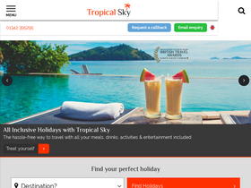 'tropicalsky.co.uk' screenshot