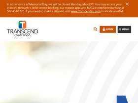 'transcendcu.com' screenshot