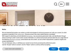 'lanordica-extraflame.com' screenshot