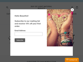 rayoflightnaturalbeauty.com homepage screenshot