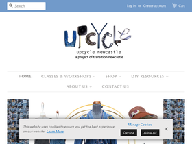 upcyclenewcastle.org.au homepage screenshot