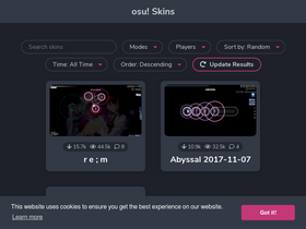 'osuskins.net' screenshot