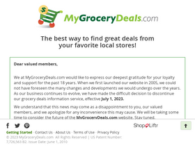 'mygrocerydeals.com' screenshot