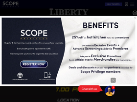 'scopecinemas.com' screenshot