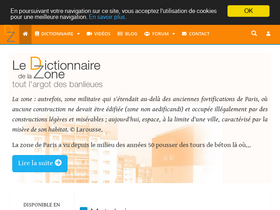 'dictionnairedelazone.fr' screenshot