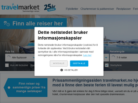 'travelmarket.no' screenshot