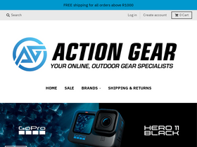 actiongear.co.za homepage screenshot