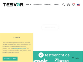 Tesvor homepage screenshot