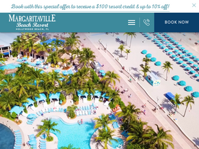 'margaritavillehollywoodbeachresort.com' screenshot