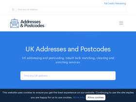 'addressesandpostcodes.co.uk' screenshot