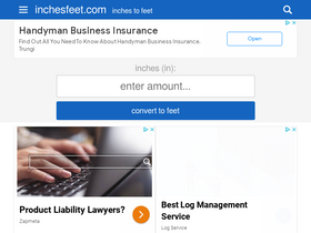 'inchesfeet.com' screenshot