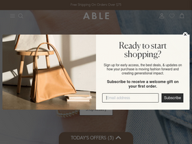 'ableclothing.com' screenshot