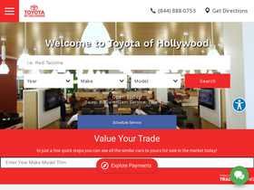 'toyotaofhollywood.com' screenshot