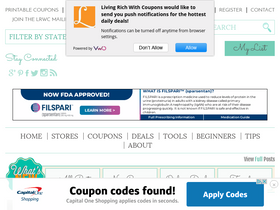 'livingrichwithcoupons.com' screenshot