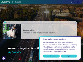 'arriva.es' screenshot
