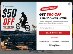 Ridingtimes homepage screenshot