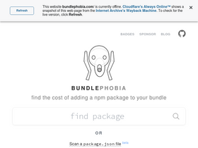 'bundlephobia.com' screenshot