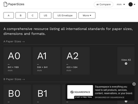 'papersizes.io' screenshot