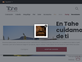 'tahecosmetics.com' screenshot