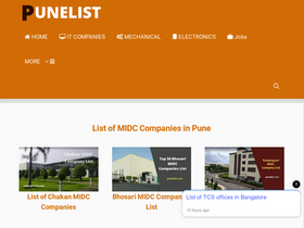 'punelist.com' screenshot