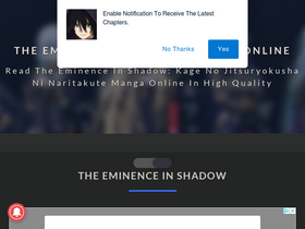 'theeminenceinshadowmanga.com' screenshot