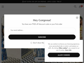shakirathelabel.com homepage screenshot