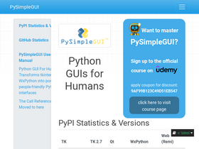 'pysimplegui.org' screenshot