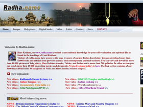 'radha.name' screenshot