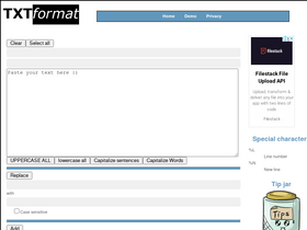 'txtformat.com' screenshot
