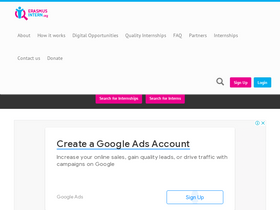 'erasmusintern.org' screenshot