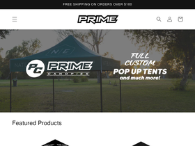primecanopies.com homepage screenshot