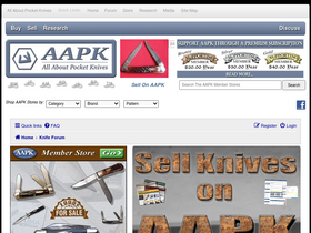 'allaboutpocketknives.com' screenshot