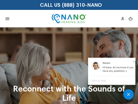'nanohearingaids.com' screenshot