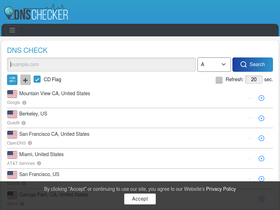 'dnschecker.org' screenshot