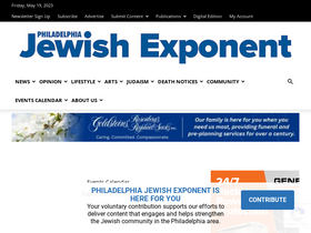 'jewishexponent.com' screenshot