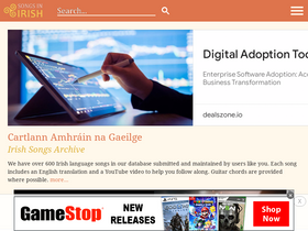 'songsinirish.com' screenshot