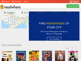 'readwhere.com' screenshot