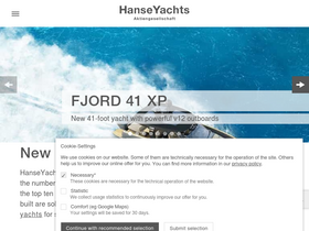'hanseyachtsag.com' screenshot