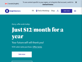 'weightwatchers.ca' screenshot