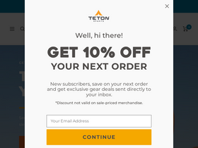 'tetonsports.com' screenshot