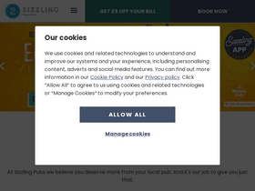 'sizzlingpubs.co.uk' screenshot