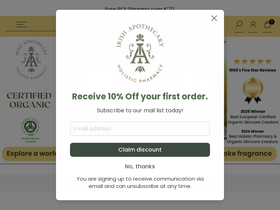 Irish Apothecary homepage screenshot