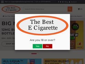 The Best E Cigarette homepage screenshot